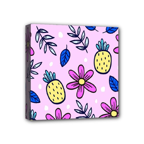 Flowers Purple Mini Canvas 4  X 4  (stretched) by nateshop