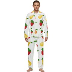 Fruits Men s Long Sleeve Velvet Pocket Pajamas Set by nateshop