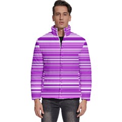 Pattern-purple Lines Men s Puffer Bubble Jacket Coat by nateshop