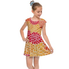 Background Colorful Floral Kids  Cap Sleeve Dress by artworkshop