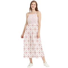 Pattern Christmas Pattern Red Stars Boho Sleeveless Summer Dress by Sapixe