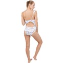 Math Formula Pattern Frilly One Shoulder Swimsuit View2