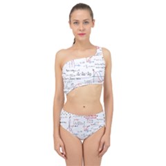 Math Formula Pattern Spliced Up Two Piece Swimsuit by Sapixe