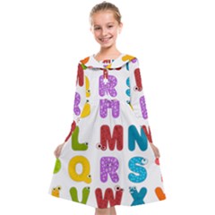 Vectors Alphabet Eyes Letters Funny Kids  Midi Sailor Dress by Sapixe