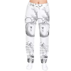 Vectors Fantasy Fairy Tale Sketch Women Velvet Drawstring Pants by Sapixe