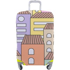 Houses City Architecture Building Luggage Cover (large) by Sapixe