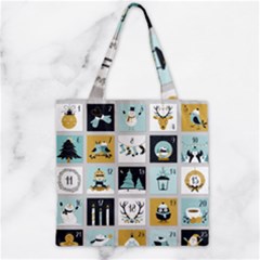 Advent Calendar Zipper Grocery Tote Bag by Sapixe