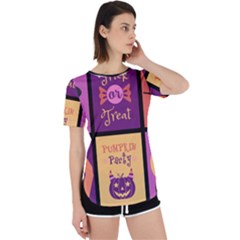 Halloween Cute Cartoon Perpetual Short Sleeve T-shirt by Sapixe