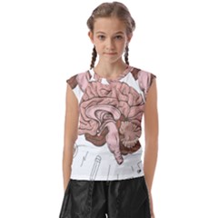 Cerebrum Human Structure Cartoon Human Brain Kids  Raglan Cap Sleeve Tee by Sapixe