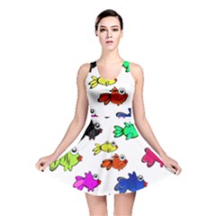 Fish Fishes Marine Life Swimming Water Reversible Skater Dress by Sapixe