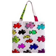 Fish Fishes Marine Life Swimming Water Zipper Grocery Tote Bag by Sapixe