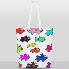 Fish Fishes Marine Life Swimming Water Full Print Rope Handle Tote (small) by Sapixe