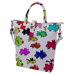 Fish Fishes Marine Life Swimming Water Buckle Top Tote Bag by Sapixe