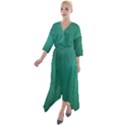 Background-green Quarter Sleeve Wrap Front Maxi Dress View1