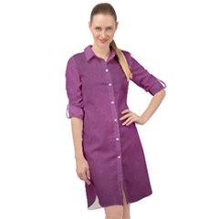 Background-purple Long Sleeve Mini Shirt Dress by nateshop