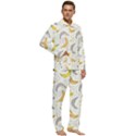 Seamless stylish pattern-with-fresh-yellow-bananas-background Men s Long Sleeve Velvet Pocket Pajamas Set View2