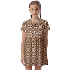 Background-chevron Chocolate Kids  Asymmetric Collar Dress by nateshop