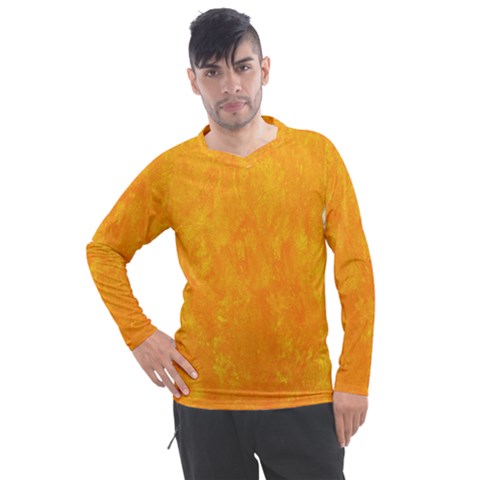 Background-yellow Men s Pique Long Sleeve Tee by nateshop