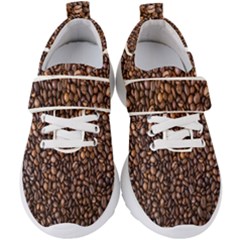 Coffee Beans Food Texture Kids  Velcro Strap Shoes by artworkshop