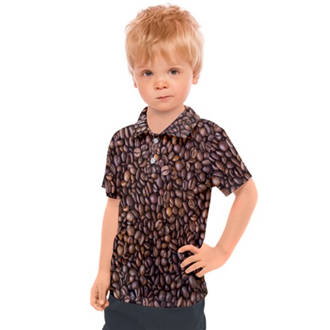 Coffee Beans Food Texture Kids  Polo Tee by artworkshop