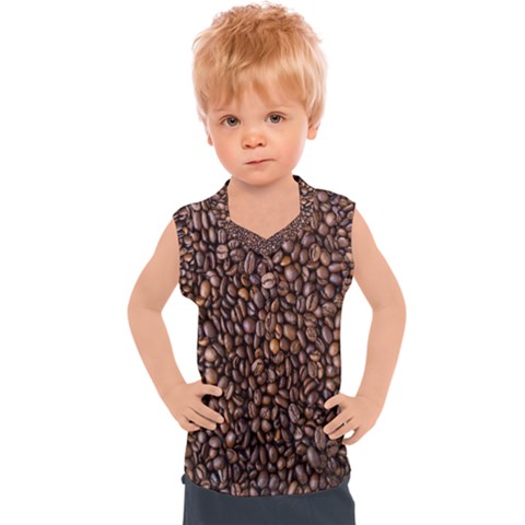 Coffee Beans Food Texture Kids  Sport Tank Top by artworkshop