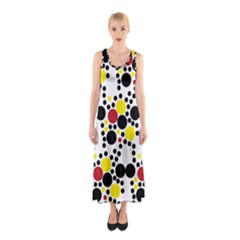 Pattern-polka Yellow Re Black Sleeveless Maxi Dress by nateshop