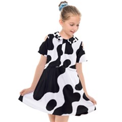 Cow Pattern Kids  Short Sleeve Shirt Dress by BangZart