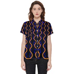 Pattern Abstract Wallpaper Waves Short Sleeve Pocket Shirt by Jancukart