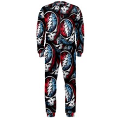 Grateful Dead Pattern Onepiece Jumpsuit (men) by Jancukart