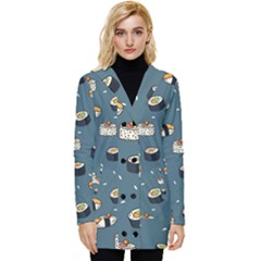 Sushi Pattern Button Up Hooded Coat  by Jancukart