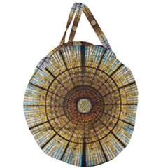 Barcelona Stained Glass Window Giant Round Zipper Tote by Amaryn4rt