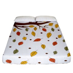 Autumn Isolated Blade Branch Fitted Sheet (california King Size) by Amaryn4rt