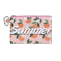 Tropical Polka Plants 4 Canvas Cosmetic Bag (medium) by flowerland