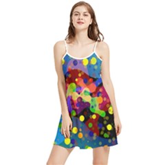 Blobs Dots Abstract Art Waves Summer Frill Dress by Amaryn4rt