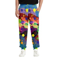 Blobs Dots Abstract Art Waves Men s Elastic Waist Pants by Amaryn4rt