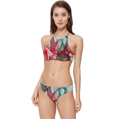 Abstract Pattern Art Colorful Banded Triangle Bikini Set by Amaryn4rt