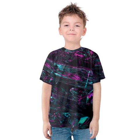 Space Futuristic Shiny Abstraction Kids  Cotton Tee by Amaryn4rt