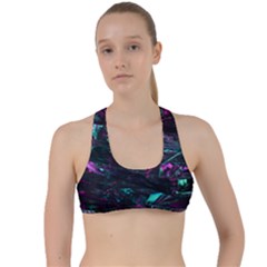 Space Futuristic Shiny Abstraction Criss Cross Racerback Sports Bra by Amaryn4rt