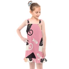 Cat Pattern Backgroundpet Kids  Overall Dress by Amaryn4rt