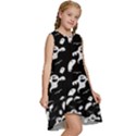 Halloween Background Ghost Pattern Kids  Frill Swing Dress View3