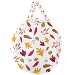 Leaves Fall Autum Colors Season Giant Round Zipper Tote by Amaryn4rt