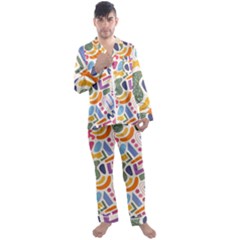 Abstract Pattern Background Men s Long Sleeve Satin Pajamas Set by Amaryn4rt