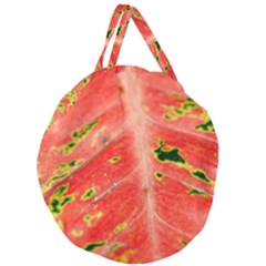 Aglonema Leaf Plant Pattern Flora Giant Round Zipper Tote by Amaryn4rt