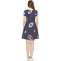 Eyes Evil Eye Blue Pattern Inside Out Cap Sleeve Dress View2