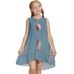 Flamingo Birds Plumage Sea Water Kids  Frill Swing Dress by artworkshop