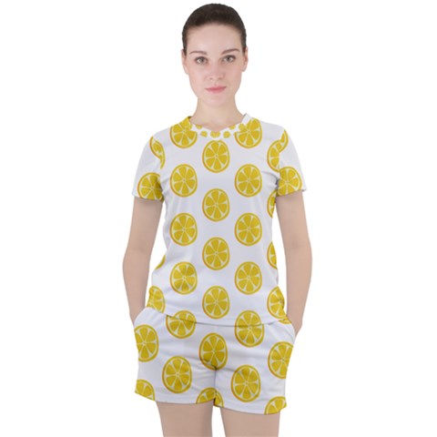 Fruit Food Juicy Organic Yellow Women s Tee And Shorts Set by Wegoenart