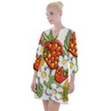 Strawberries Berry Strawberry Leaves Open Neck Shift Dress View1