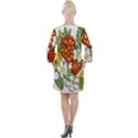 Strawberries Berry Strawberry Leaves Open Neck Shift Dress View2