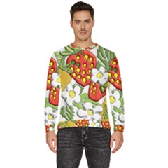 Strawberries Berry Strawberry Leaves Men s Fleece Sweatshirt by Wegoenart