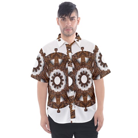 Gear Clockwork Decorative Fancy Men s Short Sleeve Shirt by Wegoenart